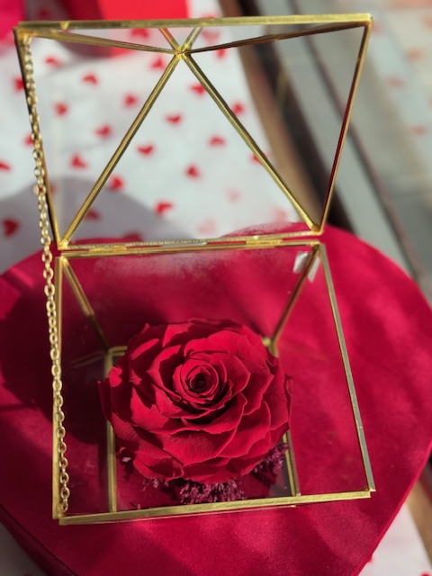 JOYERO CUADRADO ROSA ROJA